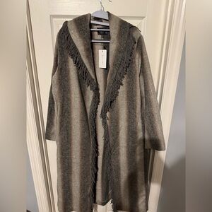 Line and Dot Linda Fringe coat with gradient stripe M NWT